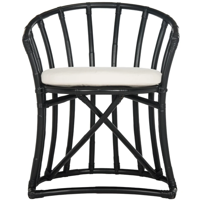 Modern Black Rattan Bali Accent Chair