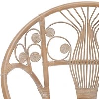 Whitewash Rattan Boho Accent Chair