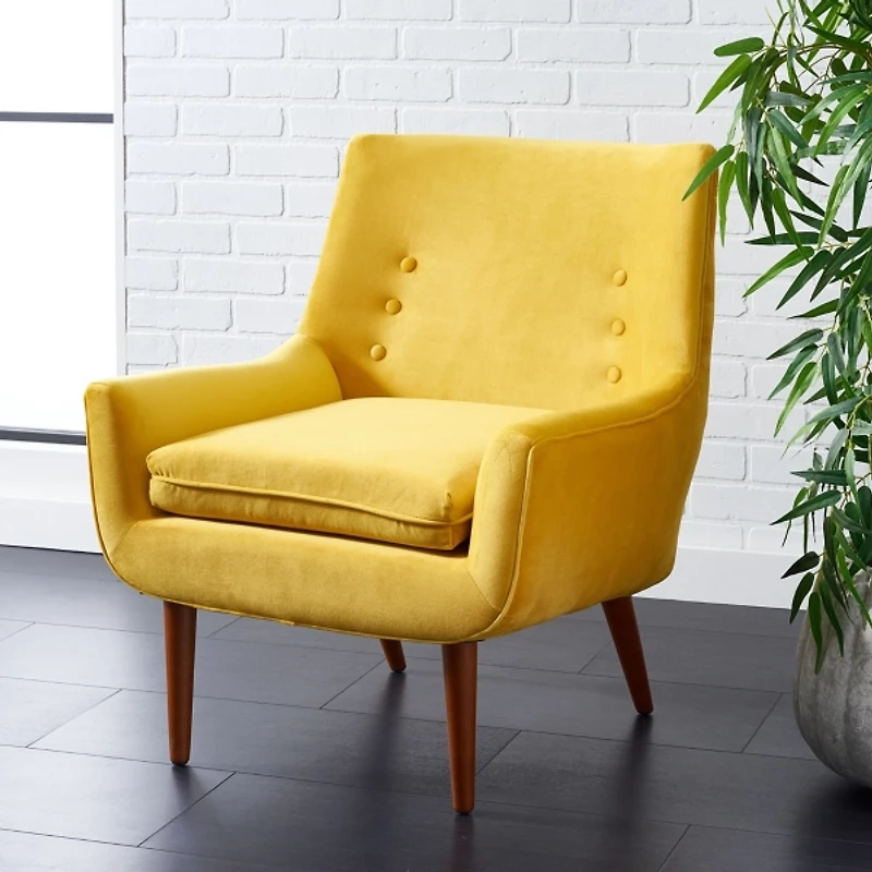 Gold Velvet Tufted Nettie Armchair