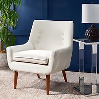 Cream Velvet Tufted Nettie Armchair
