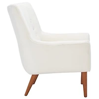 Cream Velvet Tufted Nettie Armchair