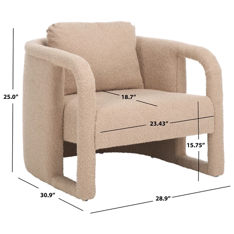 Tan Boucle Modern Piper Accent Chair
