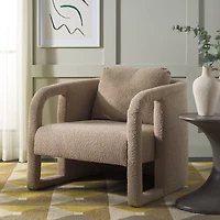 Tan Boucle Modern Piper Accent Chair