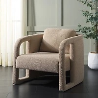 Tan Boucle Modern Piper Accent Chair