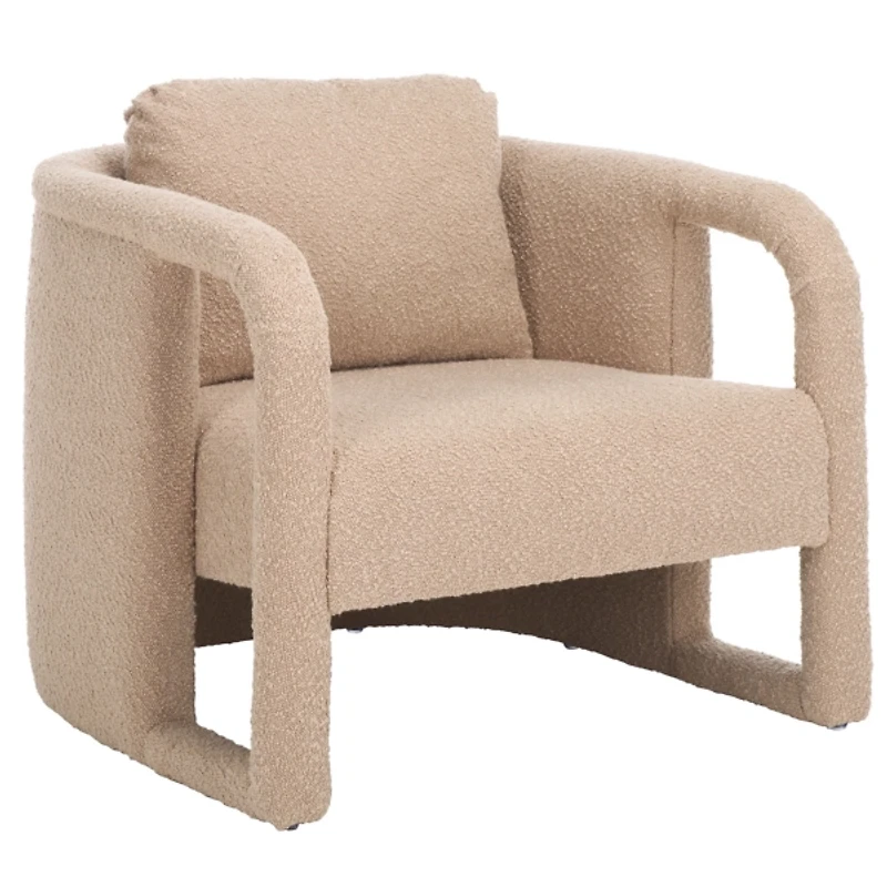 Tan Boucle Modern Piper Accent Chair