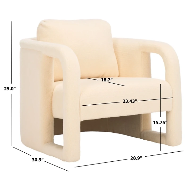 Cream Sherpa Modern Piper Accent Chair