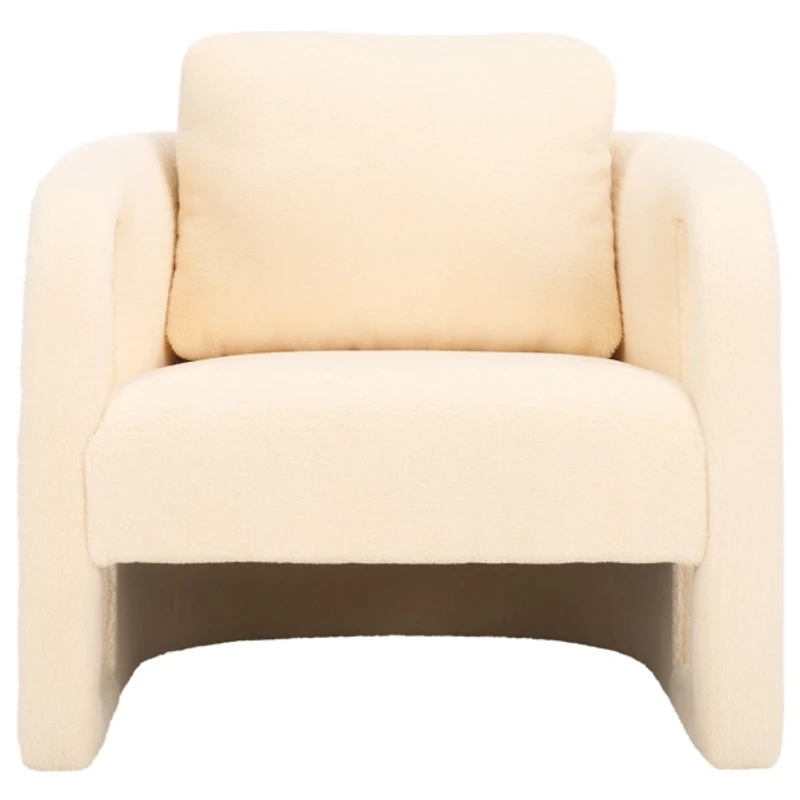 Cream Sherpa Modern Piper Accent Chair