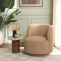 Beige Olcay Modern Swivel Accent Chair