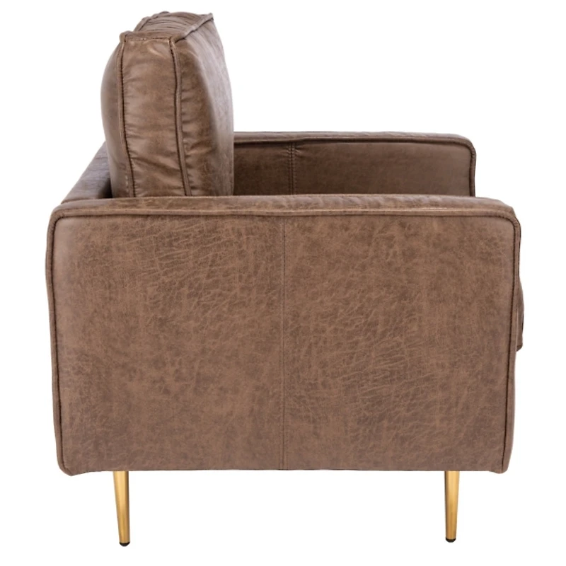 Brown and Gold Modern Accent Chair