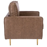 Brown and Gold Modern Accent Chair