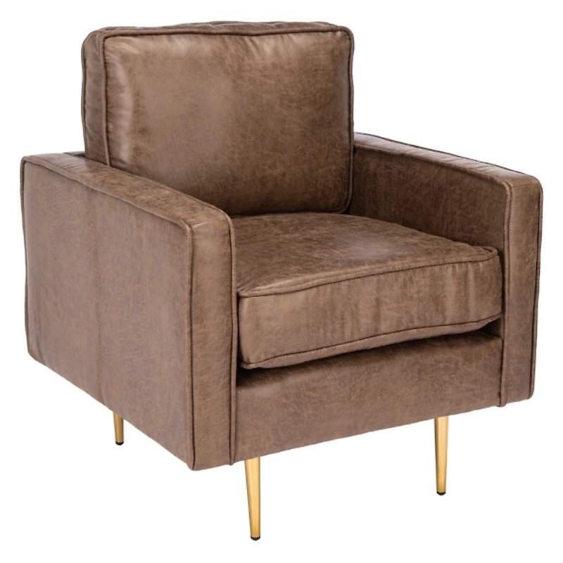 Brown and Gold Modern Accent Chair