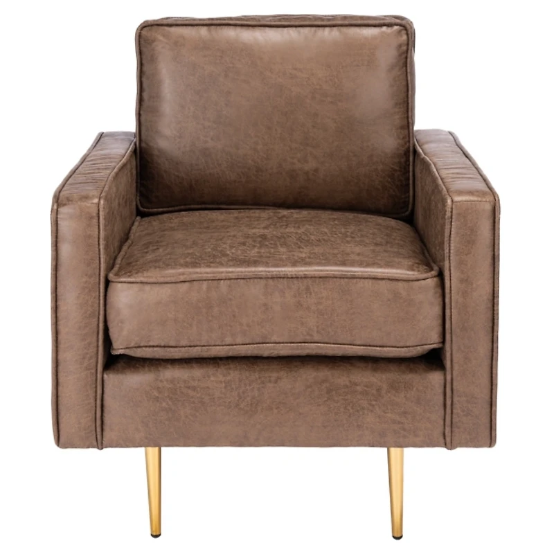 Brown and Gold Modern Accent Chair