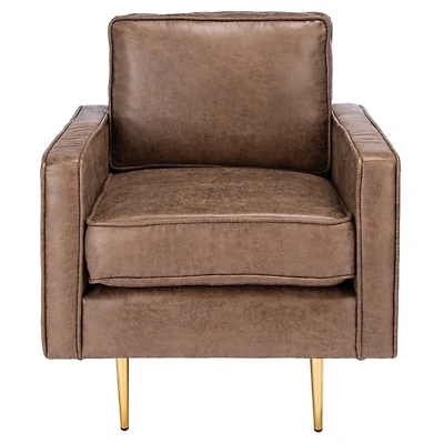 Brown and Gold Modern Accent Chair