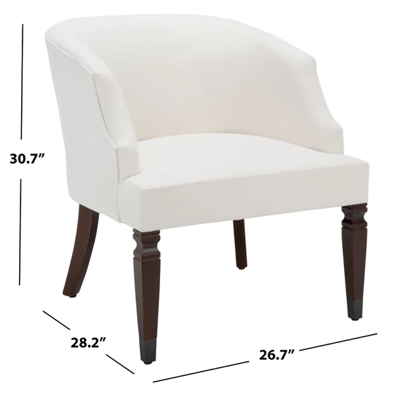 White Linen Upholstered Harriet Accent Chair