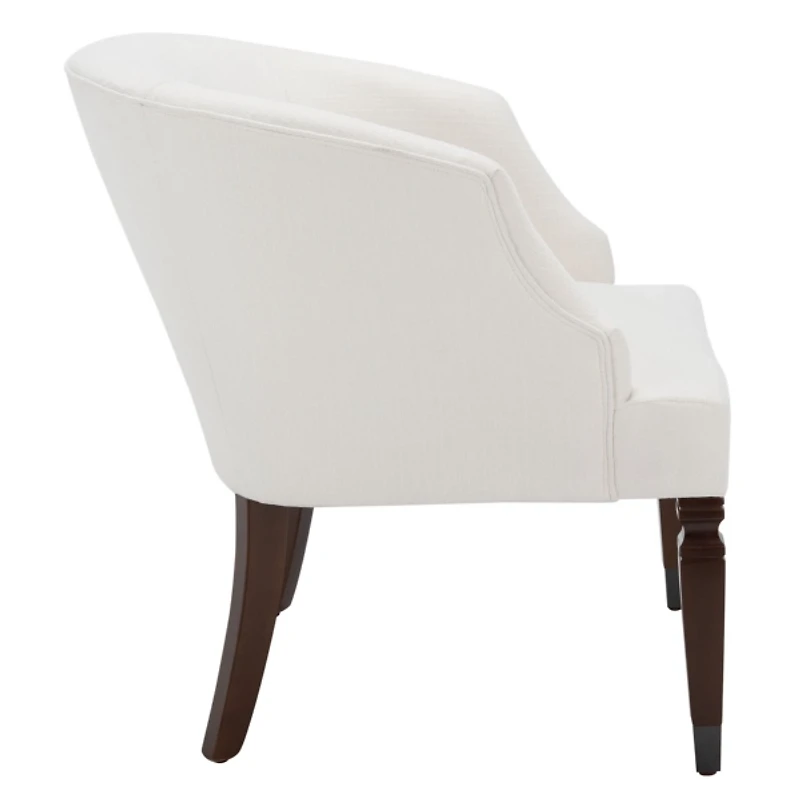 White Linen Upholstered Harriet Accent Chair