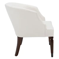 White Linen Upholstered Harriet Accent Chair