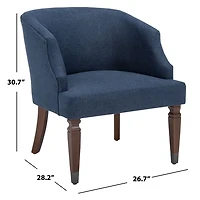 Navy Blue Linen Upholstered Harriet Accent Chair