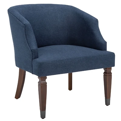 Navy Blue Linen Upholstered Harriet Accent Chair