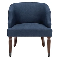 Navy Blue Linen Upholstered Harriet Accent Chair