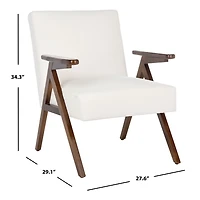 White Mid-Century Modern Sadie Accent Chair