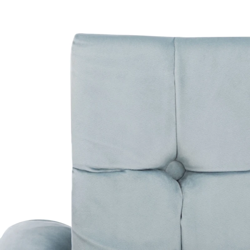 Slate Blue Tufted Velvet Lydia Accent Chair