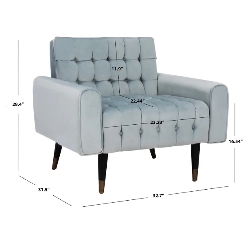 Slate Blue Tufted Velvet Lydia Accent Chair