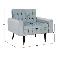 Slate Blue Tufted Velvet Lydia Accent Chair
