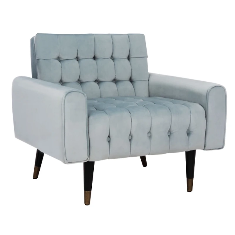 Slate Blue Tufted Velvet Lydia Accent Chair