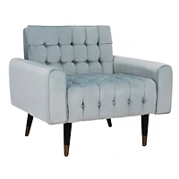 Slate Blue Tufted Velvet Lydia Accent Chair