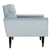 Slate Blue Tufted Velvet Lydia Accent Chair