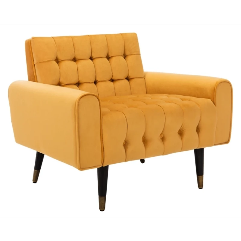 Gold Tufted Velvet Lydia Accent Chair