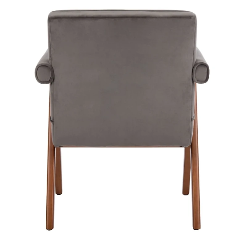 Gray Velvet Mid-Century Kate Accent Chair