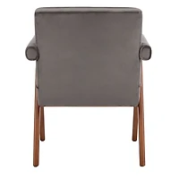 Gray Velvet Mid-Century Kate Accent Chair