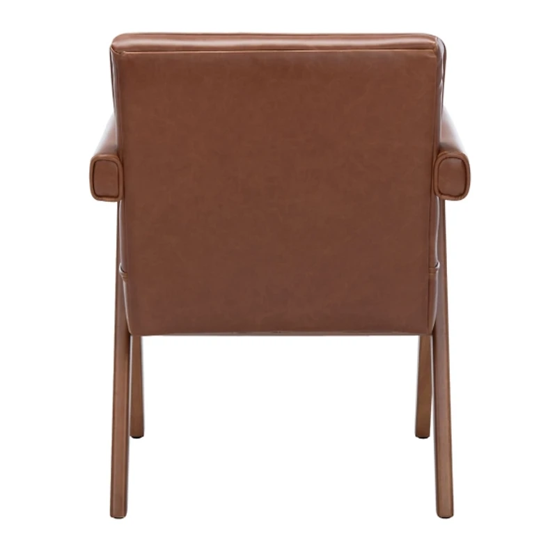 Cognac Faux Leather Mid-Century Kate Accent Chair