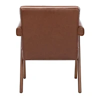 Cognac Faux Leather Mid-Century Kate Accent Chair