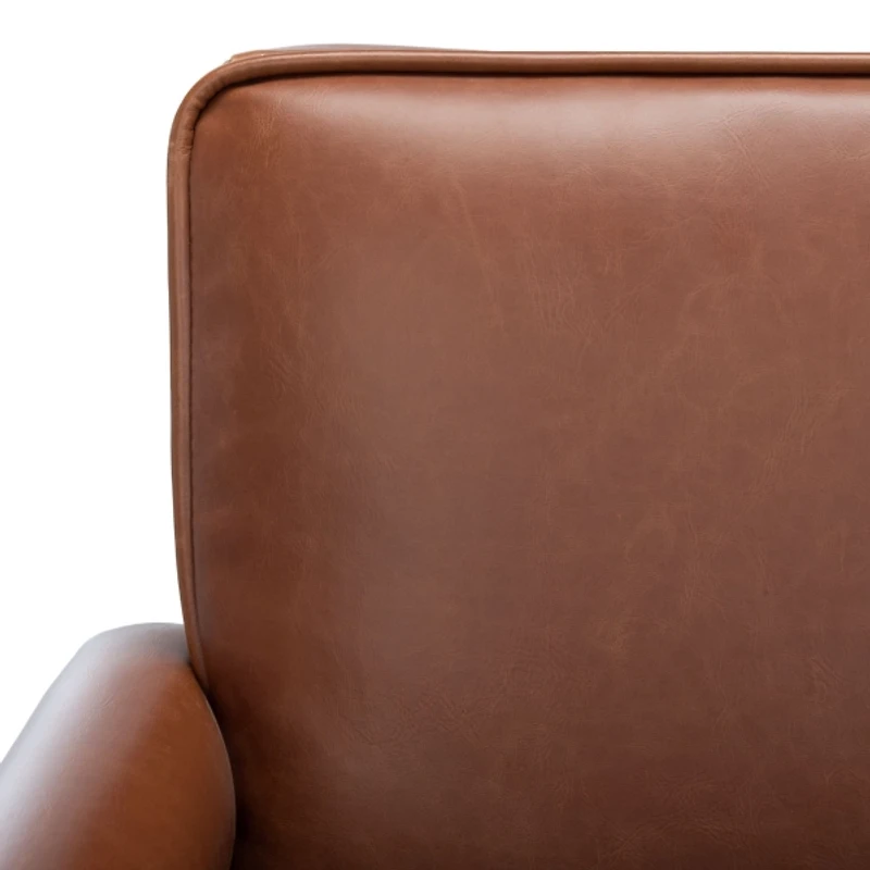 Cognac Faux Leather Mid-Century Kate Accent Chair
