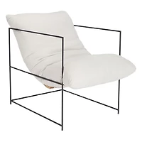 Ivory Linen Pillow Top Mollie Accent Chair