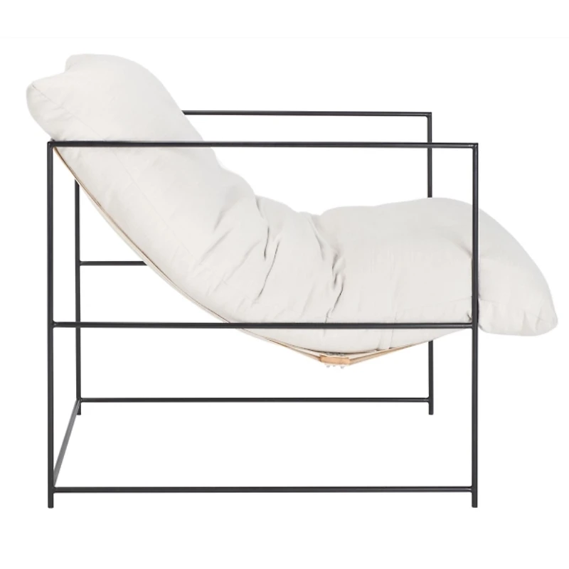 Ivory Linen Pillow Top Mollie Accent Chair