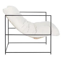 Ivory Linen Pillow Top Mollie Accent Chair