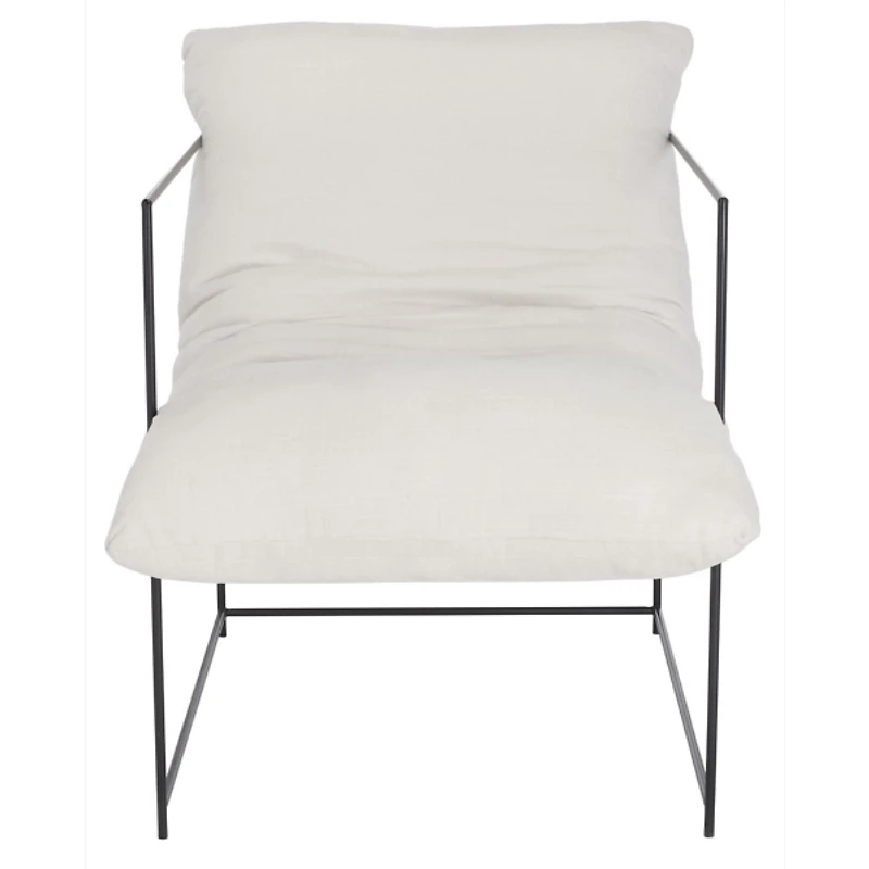 Ivory Linen Pillow Top Mollie Accent Chair
