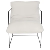 Ivory Linen Pillow Top Mollie Accent Chair
