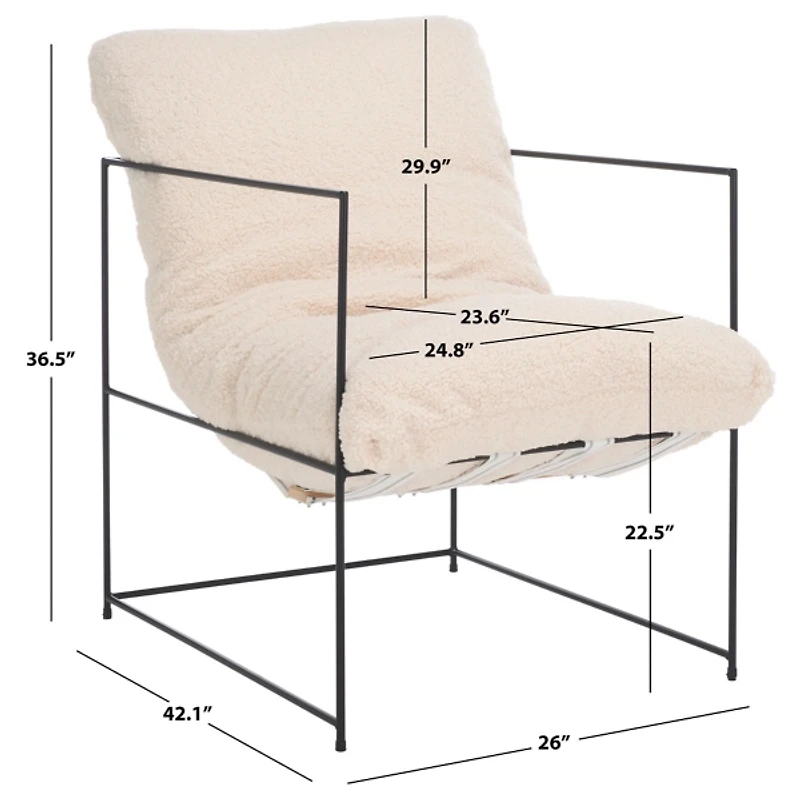 Cream Sherpa Pillow Top Mollie Accent Chair