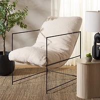 Cream Sherpa Pillow Top Mollie Accent Chair