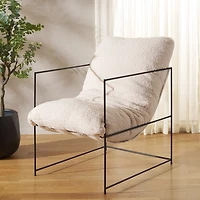 Cream Sherpa Pillow Top Mollie Accent Chair