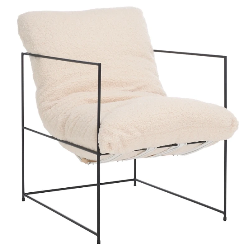 Cream Sherpa Pillow Top Mollie Accent Chair