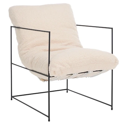Cream Sherpa Pillow Top Mollie Accent Chair