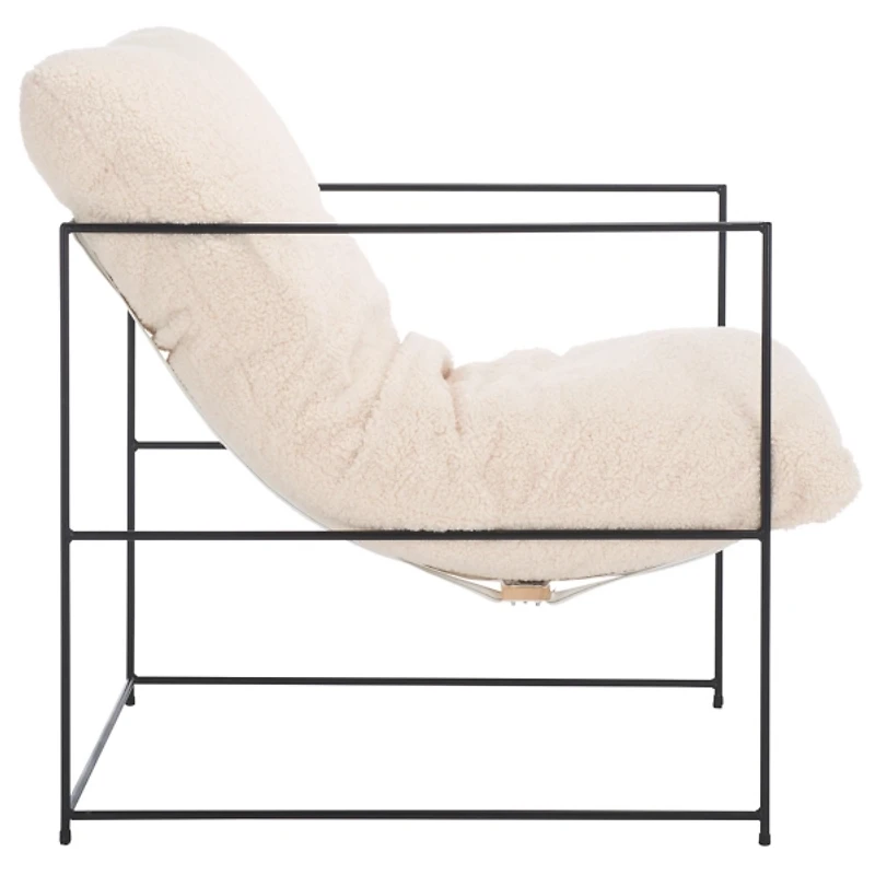 Cream Sherpa Pillow Top Mollie Accent Chair