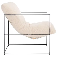 Cream Sherpa Pillow Top Mollie Accent Chair