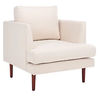 Bone White Linen & Walnut Lulu Accent Chair