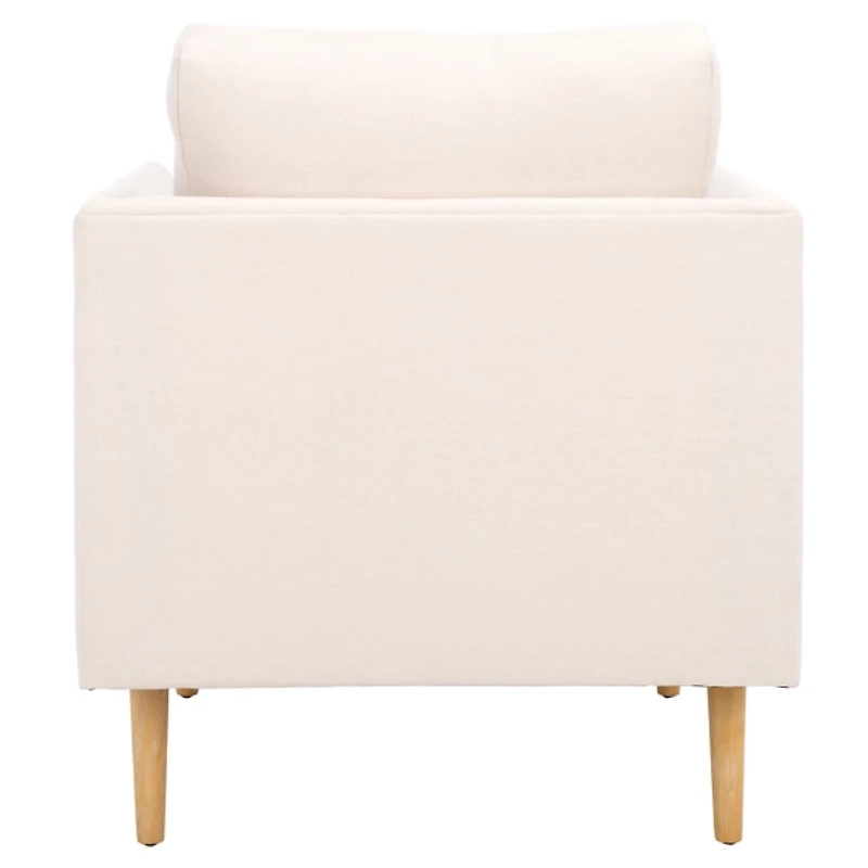 Bone White Linen & Natural Lulu Accent Chair